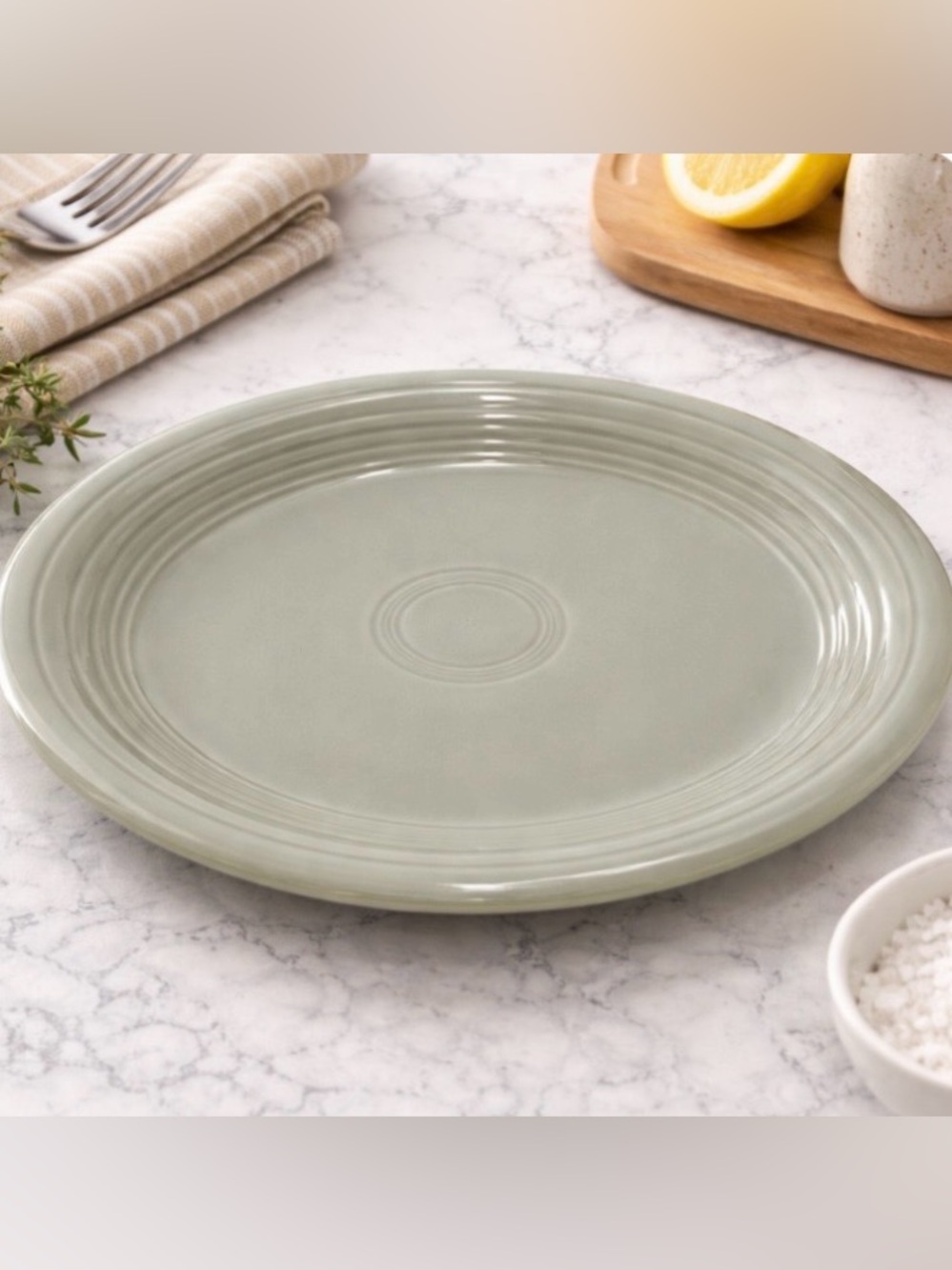 VTG Homer Laughlin Fiesta Oval Platter 12x10 Vintage Gray Genuine Fiestaware USA